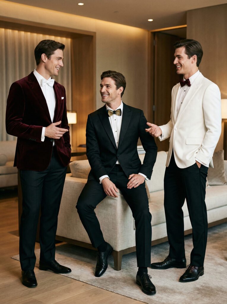2025 tuxedo trends guide featuring modern slim-fit tuxedo styles and luxury menswear looks