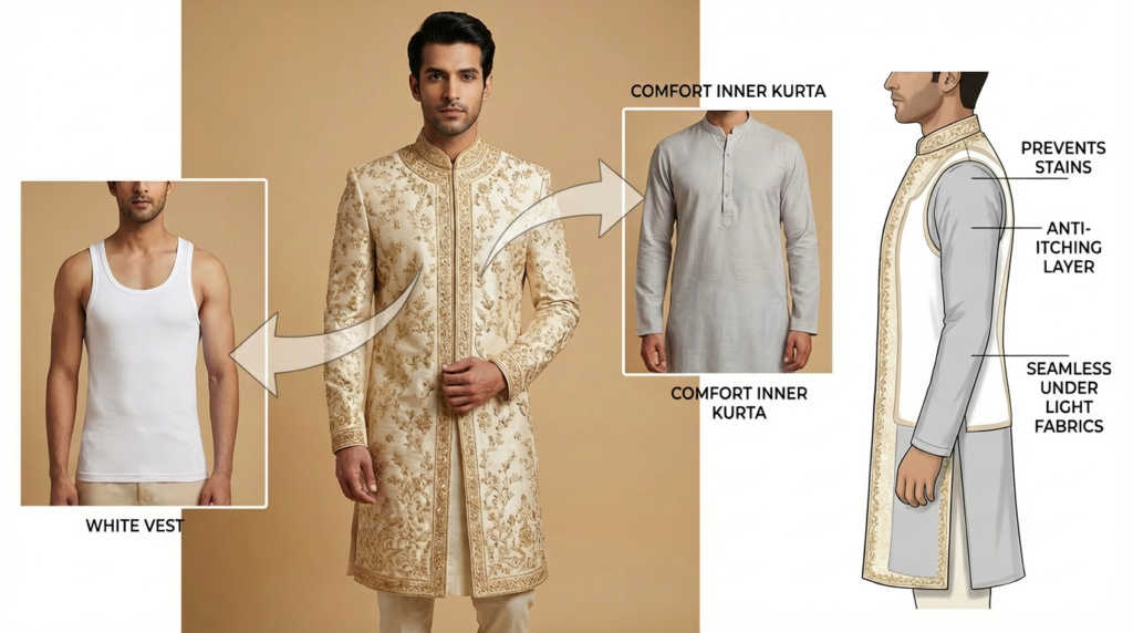 sherwani layering