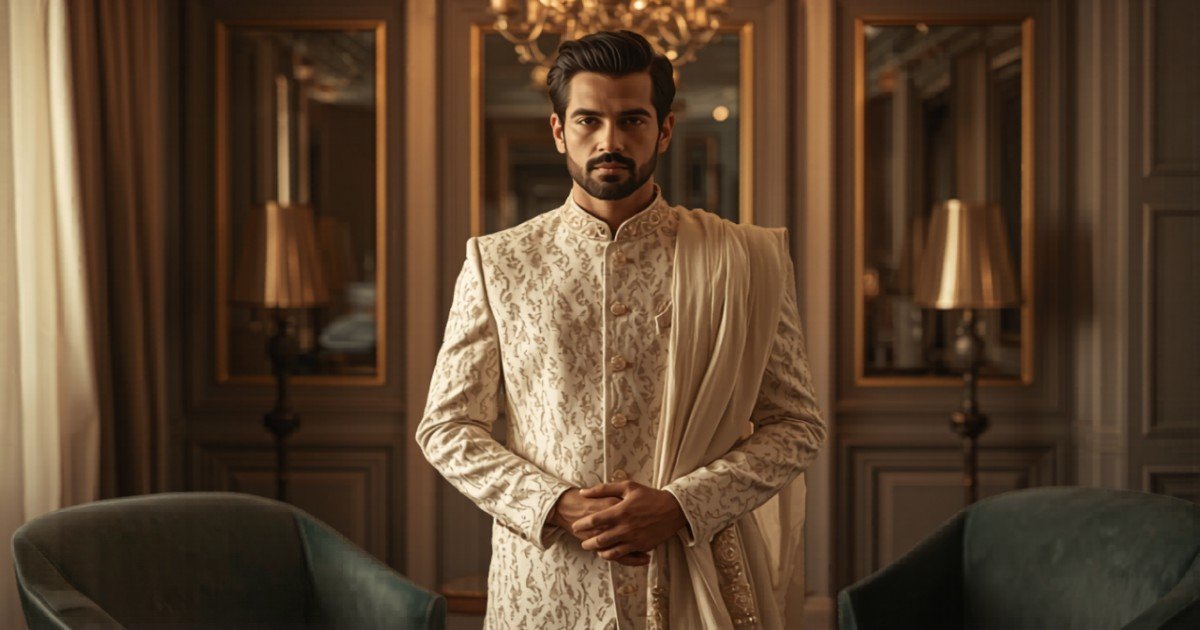 nikah ceremony groom outfit sherwani