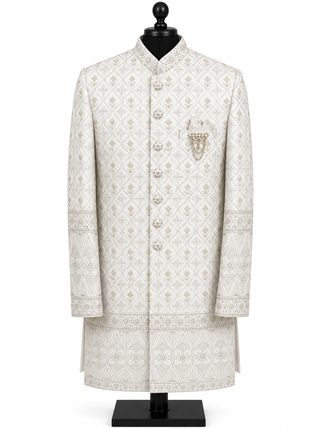 Ivory gold sherwani