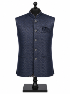 Sapphire Blue Raw Silk Waistcoat