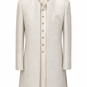 White Jacquard Prince Coat