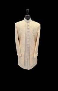 Cream Embroidered Sherwani