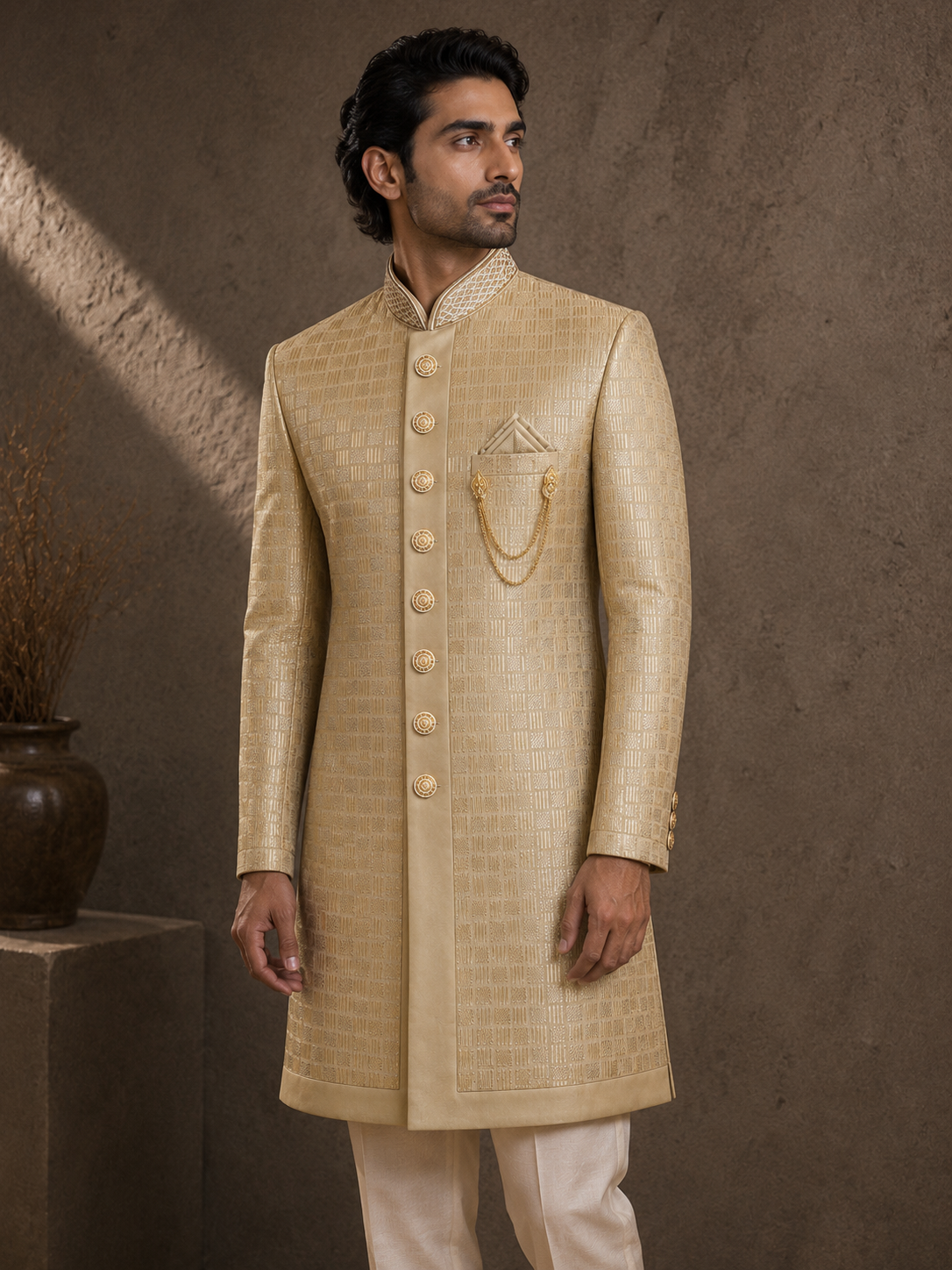 Champagne Silk Prince Coat