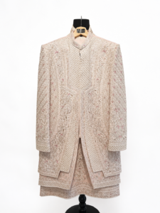 Blush Pink Silk Embroidered Sherwani
