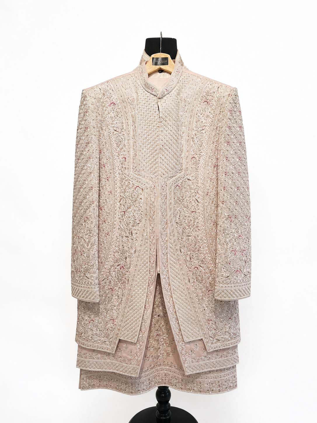 Blush Pink Silk Embroidered Sherwani