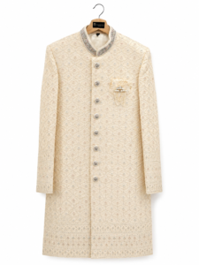 Peach Embroidered Sherwani