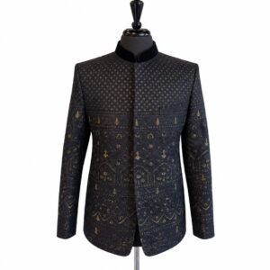 Black Gold Embroidered prince coat