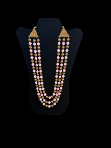 Pink and Gold Bead Necklace