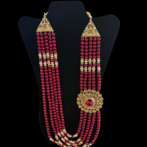 Large Brooch Maroon Necklace