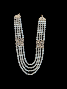 White Pearl and Square Detailing Necklace
