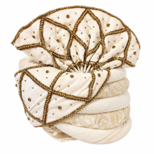 Ivory Antique Beaded Turban