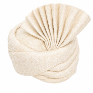 Ivory Jacquard Fan Turban