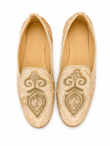 Champagne Brocade Embroidered Jutti
