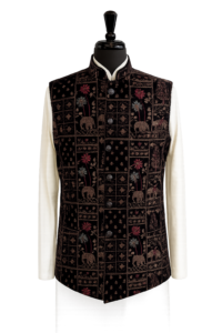 Black Garden-Print Waistcoat