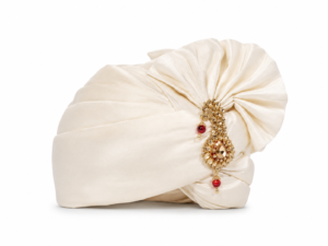 Ivory Raw Silk Turban