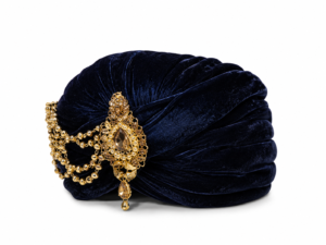 Navy Velvet Turban