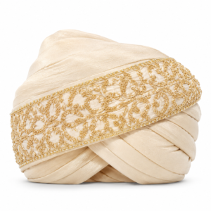 ivory and gold turban