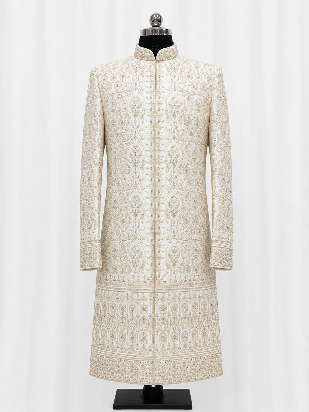 Ivory heritage embroidered sherwani