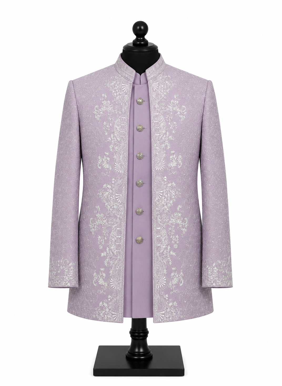 Lilac Floral-Embroidered Prince Coat