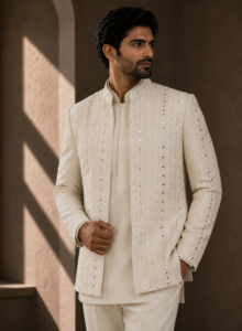 Ivory Silk Prince Coat