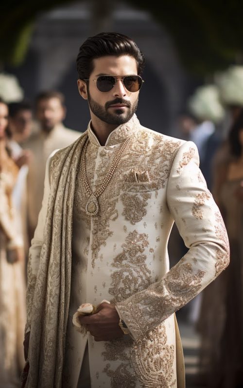 Sherwani King Maharaja Sherwani Style Embroidered Royal Indian Groom Design 2024