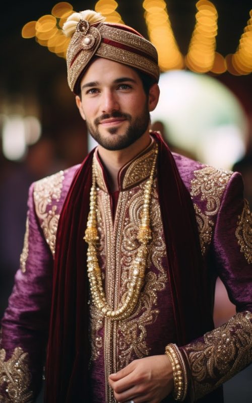 Sherwani King Maharaja Sherwani Style Embroidered Royal Indian Groom Design 2024