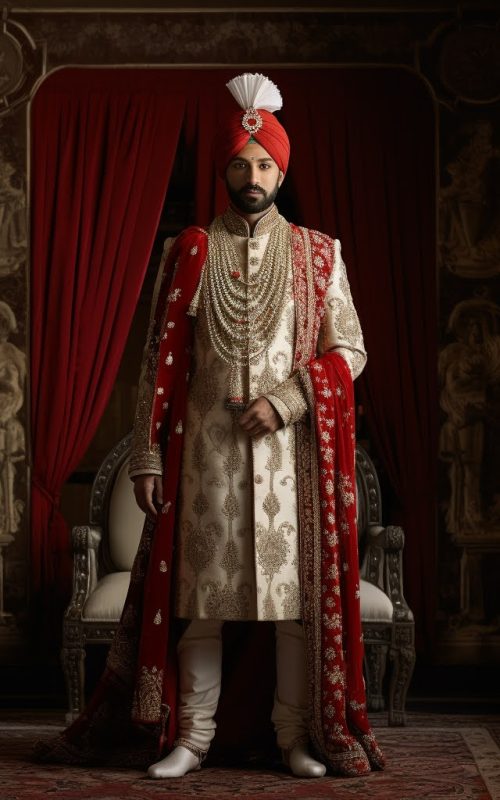 Sherwani King Maharaja Sherwani Style Embroidered Royal Indian Groom Design 2024